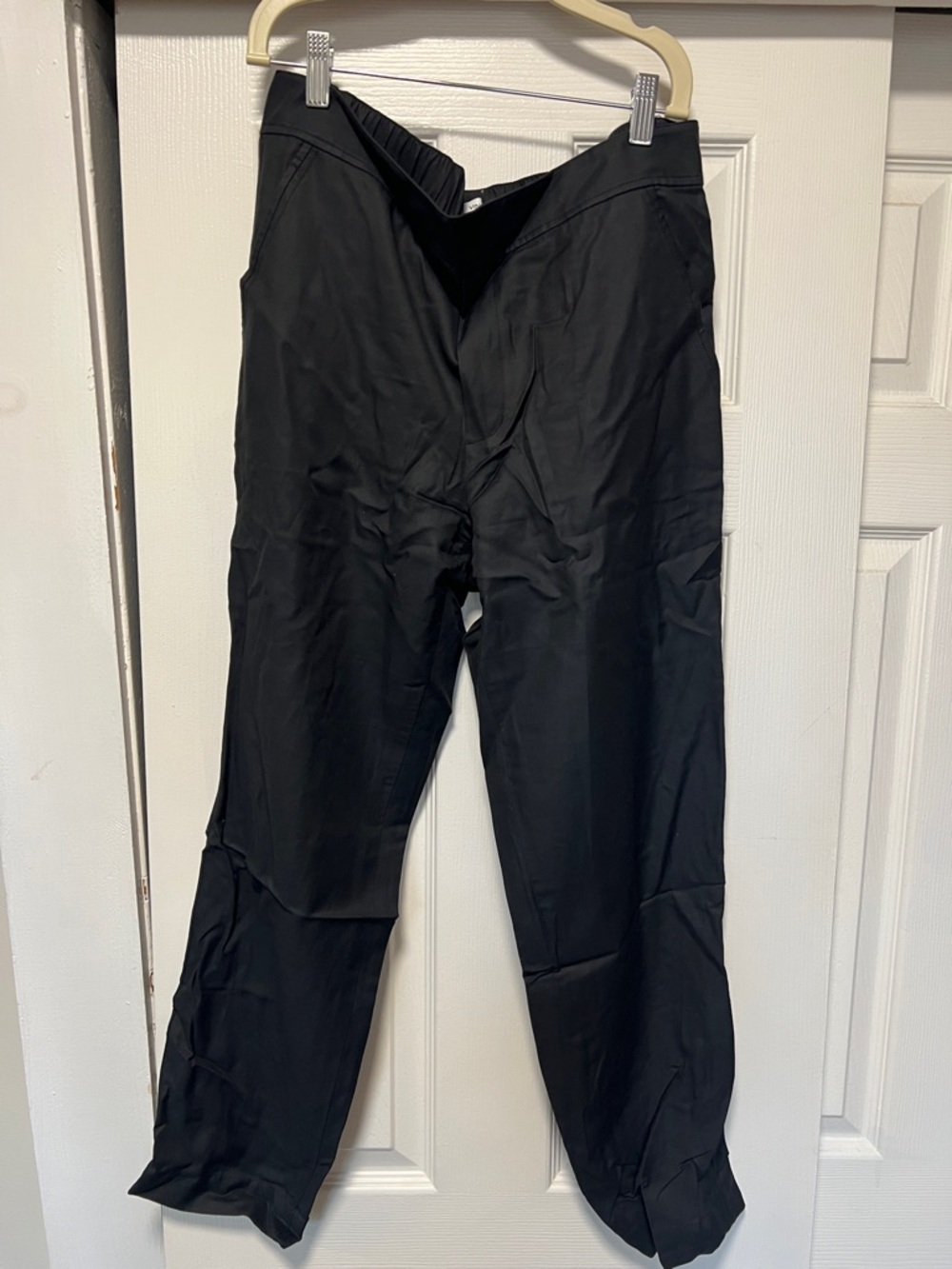 Vince Pull-On Black Straight-Leg Dress Trousers